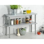 Étagère de cuisine à 2 niveaux, mdf, fsc, blanc Étagère de cuisine à 2 niveaux, mdf, fsc, blanc