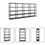 �tag�re de d�coration - �tag�re de rangement � 5 niveaux noir 340x40x185 cm plastique