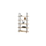 Urban living - bibliothque 5 niveaux 100x32, 5x174 cm en dcor chne et mtal noir - darcy