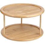 �tag�re � �pices � plateau tournant en bois � 2 niveaux pour armoire de cuisine, plateau de table