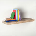 �tag�re avec fixation invisible 60x25 ch�ne blanc 047685 home decor