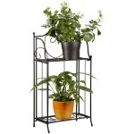 Etagre  fleurs en mtal 2 niveaux support plantes extrieur balcon terrasse jardin hxlxp: 64, 5 x 33, ...