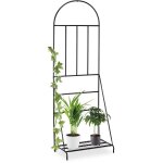 Relaxdays - etagre  fleurs avec treillis, jardin, balcon, terrasse, acier, support  plantes, 200 x ...