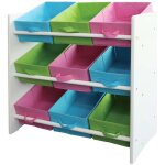 �tag�re meuble de rangement enfant, paniers de rangement, multicolore, 66x30x70cm