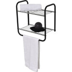 Tendance - etagre murale 2 niveaux porte serviette mtal