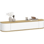 Etag�re murale console d'entr�e leora 1 porte blanc et effet bois