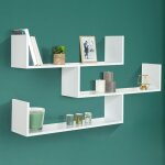 Idmarket ? �tag�re murale multiposition blanche 115 cm x 18 cm x 58, 5 cm ? panneaux de particules ? ...