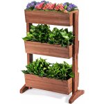 Costway - etagres  plantes en bois  3 niveau amovibles hauteur et inclinaison ajustable multifonctions ...