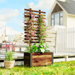 �tag�re � plantes jardini�re avec treillis bac � fleurs avec film g�otextile et roulettes 65 x 31 x 147 ...