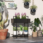 �tag�re � plantes support plantes interieur 2 niveaux, porte plante avec trous de drainage, plateau sup�rieur, ...