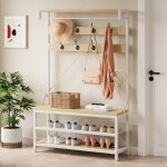 �tag�re de rangement pour chaussures, meuble d?entr�e avec banc, porte - manteaux avec 8 crochets et ...