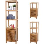 Mendler - tag�re de salle de bains hwc - b18, armoire, commode, bambou 140x36x34cm