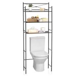 Etag�re de salle de bain marsa, rangement pour wc / lave - linge, en m�tal laqu� noir