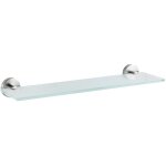 Wenko - etagre salle de bain, tablette en verre satin bosio, fixation acier inox, 46, 5x5, 5x13, 5 ...