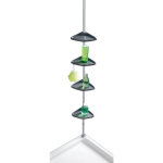 Etagère d'angle de douche téléscopique - aluminium - 4 niveaux avec crochets - livraison gratuite Etagère d'angle de douche téléscopique - aluminium - 4 niveaux avec crochets - livraison gratuite