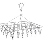 Etendoir chaussette, �tendoir � linge � suspendre avec 36 pinces en acier inoxydable � l'�preuve du vent ...