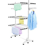 Todeco - etendoir à linge, etendage à linge, 3 étagères, noir / blanc, avec ailes, matériau: tubes en ... Todeco - etendoir à linge, etendage à linge, 3 étagères, noir / blanc, avec ailes, matériau: tubes en ...