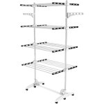 Todeco - etendoir à linge, etendage à linge, 4 étagères, noir / blanc, avec ailes, matériau: tubes en ... Todeco - etendoir à linge, etendage à linge, 4 étagères, noir / blanc, avec ailes, matériau: tubes en ...