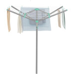 �tendoir parapluie pliable, avec housse et pinces, jardin, corde de linge 50 m, aargent