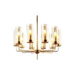 Eterion chandelier 10 cognac - lustre ambre 70cm