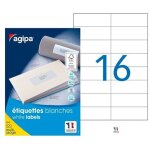 Etiquettes adresses 105 x 37 mm agipa 119012 - bo�te de 1600