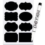 Etiquettes autocollantes bocaux, 64pcs - etiquettes pour tableau noir avec stylo � craie