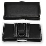tui pochette accroche - ceinture - ph26 - alcatel one touch pop c2 - cuir grain - noir - fermeture ...