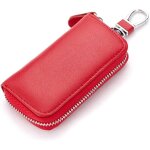 Etui porte - cl�s multifonction en cuir � fermeture �clair (rouge),