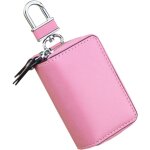 �tui de protection pour cl�s couleur rose, pochette compacte avec anneau porte - cl�s