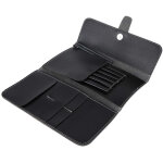 �tui de rangement pour ciseaux de coiffure noirs en pu, peigne et outils de coiffure.