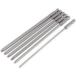 Eujgoov 6 pi�ces tige 1 / 4 pouces embout de tournevis en acier couler perceuse long tournois 150 mm ...