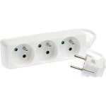 Blocs multiprises 3 prises 2p + t 16a - h05vv - f 3g1, 0mm - 1 mtre - blanc sans interrupteur