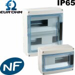 Eur ohm - coffret �tanche ip65 - nbre de rang�es - 24 modules - entr�es pr� perc�es