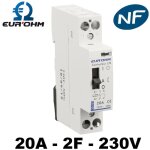 Eur ohm - contacteur jour / nuit 20a - 2p - 2f avec slecteur 3 positions