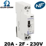 Eur ohm - contacteur jour / nuit 20a - 2p - 2f avec s�lecteur 3 positions