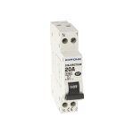 Eur ohm - disjoncteur 1p + n 20a nf cx vis haut / bas 3ka d curve eur'ohm 20021