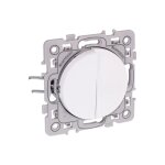 Interrupteur double va et vient 10ax - square blanc - avec griffes