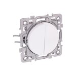 Interrupteur double va et vient 10ax - square blanc - avec griffes Interrupteur double va et vient 10ax - square blanc - avec griffes