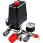 Euritecsa - compresseur d'air durable pompe pressostat avec vanne contr�le r�gulateurs jauge