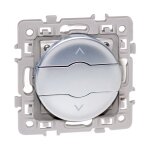 Interrupteur 3 positions pour volets roulants - stop / monte / descente - square couleur silver