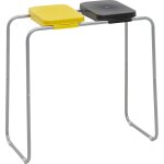 Certeo, support en acier pour sacs - poubelle avec couvercle en