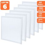Europalamp - 6 dalles led premium ultra slim 600x600 40w blanc neutre 4000k