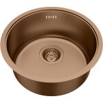 Evier 1 cuve ronde 42. 5cm en inox cuivre bross� essebagno essenox