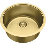 Evier 1 cuve ronde 42. 5cm en inox or bross� essebagno essenox