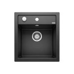 Dalago 45 - vier en silgranit, 47x51 cm, avec commande de vidage, noir 525869 - blanco