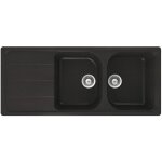 Js - evier cristalite schock berlin ev2621 2 bacs nera 118 mtallis