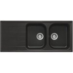 Js - evier cristalite schock viola ev2521 2bacs nero 139 granite