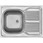 �vier de cuisine � poser en acier inoxydable, avec 1 cuve et un �gouttoir r�versible, 80 x 60 cm, finition ...