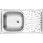 �vier de cuisine encastrable en acier inoxydable avec 1 cuve et �gouttoir, 76 x 43, 5 cm, finition inox ...