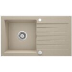 �vier de cuisine en granit � 1 cuve avec �gouttoir, 76 x 44 cm, couleur sable - zeno